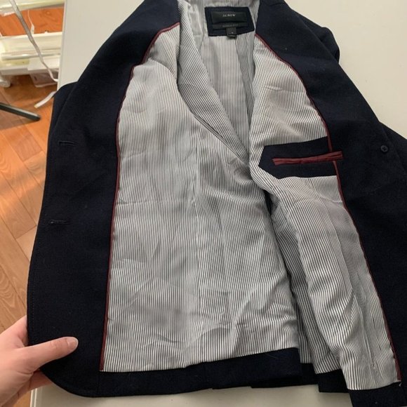 J. Crew Women's Schoolboy Blazer Jacket Navy Blue Wool Stretch Gold 2 Button 6 - Picture 9 of 11